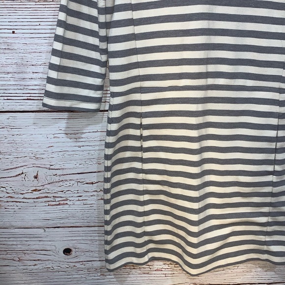 Gap Stripe Ponte Dress Heather Gray Size Medium - Picture 4 of 10